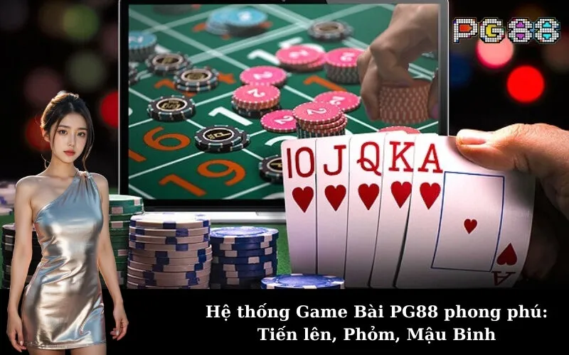 Hệ thống Game Bài PG88 phong phú: Tiến lên, Phỏm, Mậu Binh